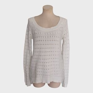 BCBGeneration Cotton Open Knit Scoop Sweater